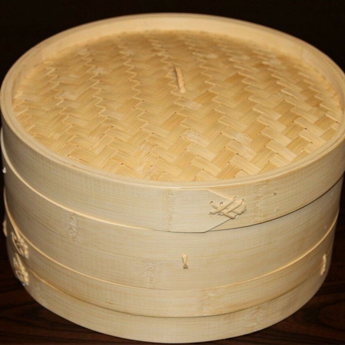 12 Inch Brand New Bamboo Steamer Set-2 Steamer Baskets With 1 Lid
