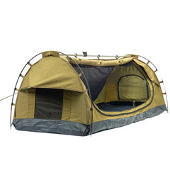 King Single Air Swag Camping Swags Dome Tent Free Standing Canvas Dome Hiking Deluxe