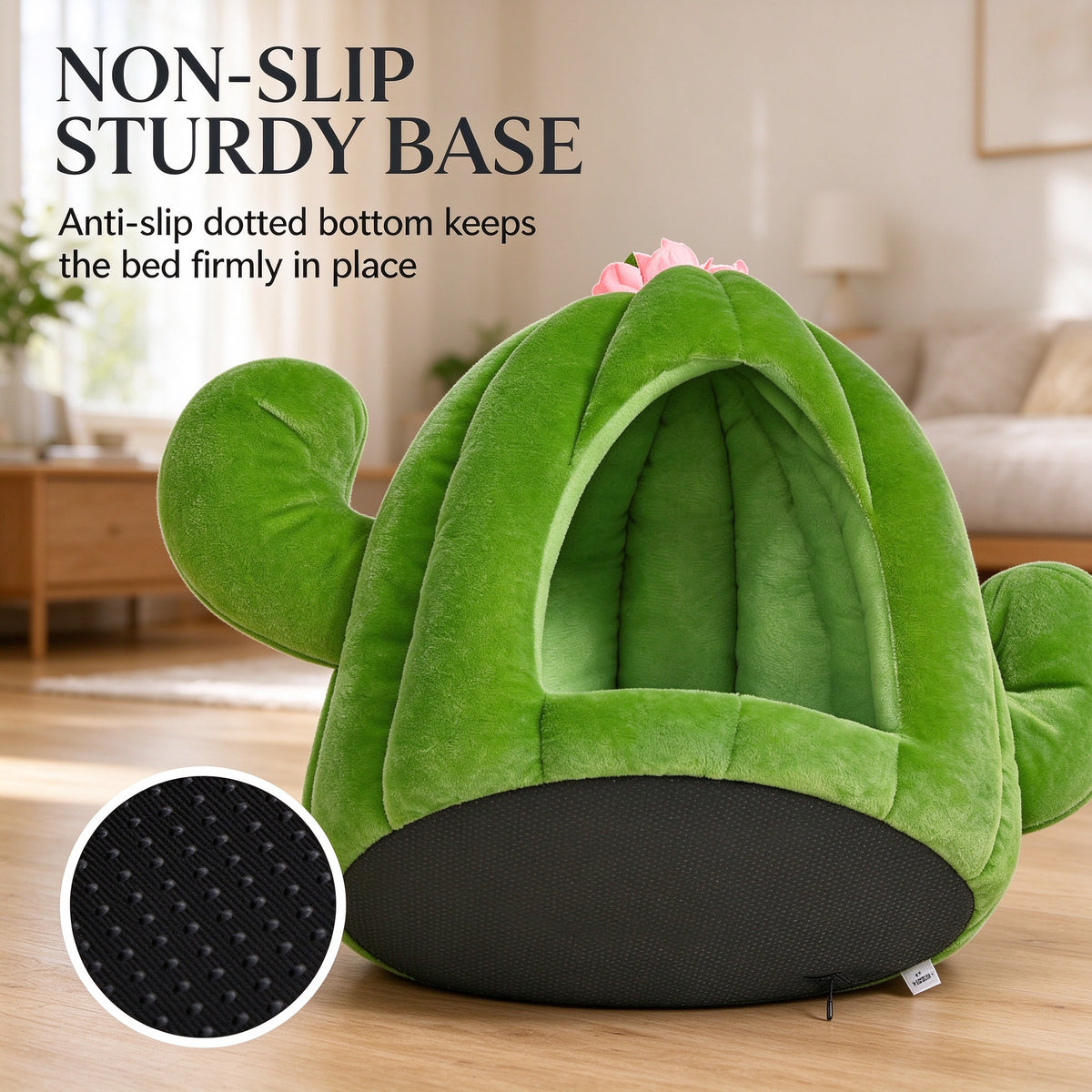 Vetreska Oasis Cactus Cat Pet Cave Bed Plush House Cats Dogs Cozy Igloo Nest
