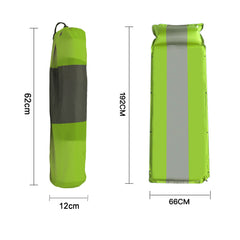 Double Self Inflating Mattress Sleeping Mat Air Bed Camping Camp Hiking Joinable Pillow - green
