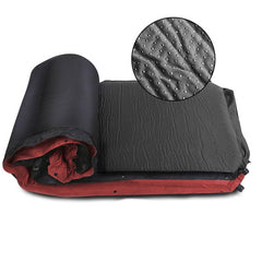Double Self inflating Suede Mattress Mat Sleeping Pad Air Bed Camping Hiking - red
