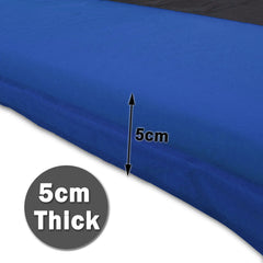 Double Self Inflating Mattress Sleeping Mat Air Bed Camping Hiking Joinable - blue