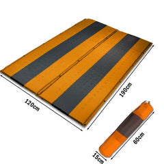 Double Self Inflating Mattress Sleeping Mat Air Bed Camping Hiking Joinable - orange
