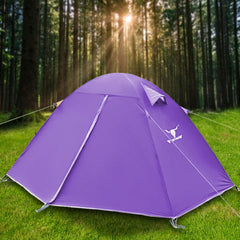 2 Person Man UV Protect Outdoor Ultra Lightweight Cycling Camping Waterproof Tent - purple