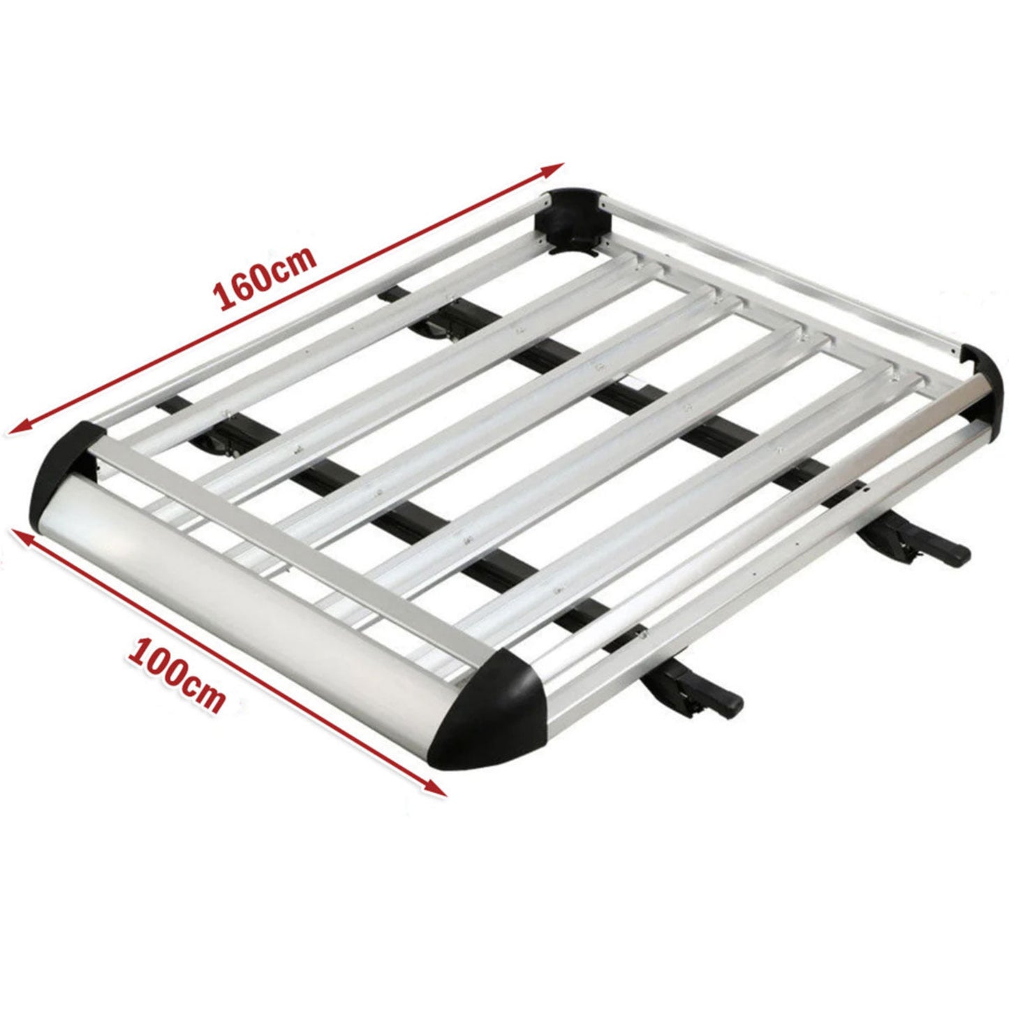 Car roof rack with dimensions on a white background