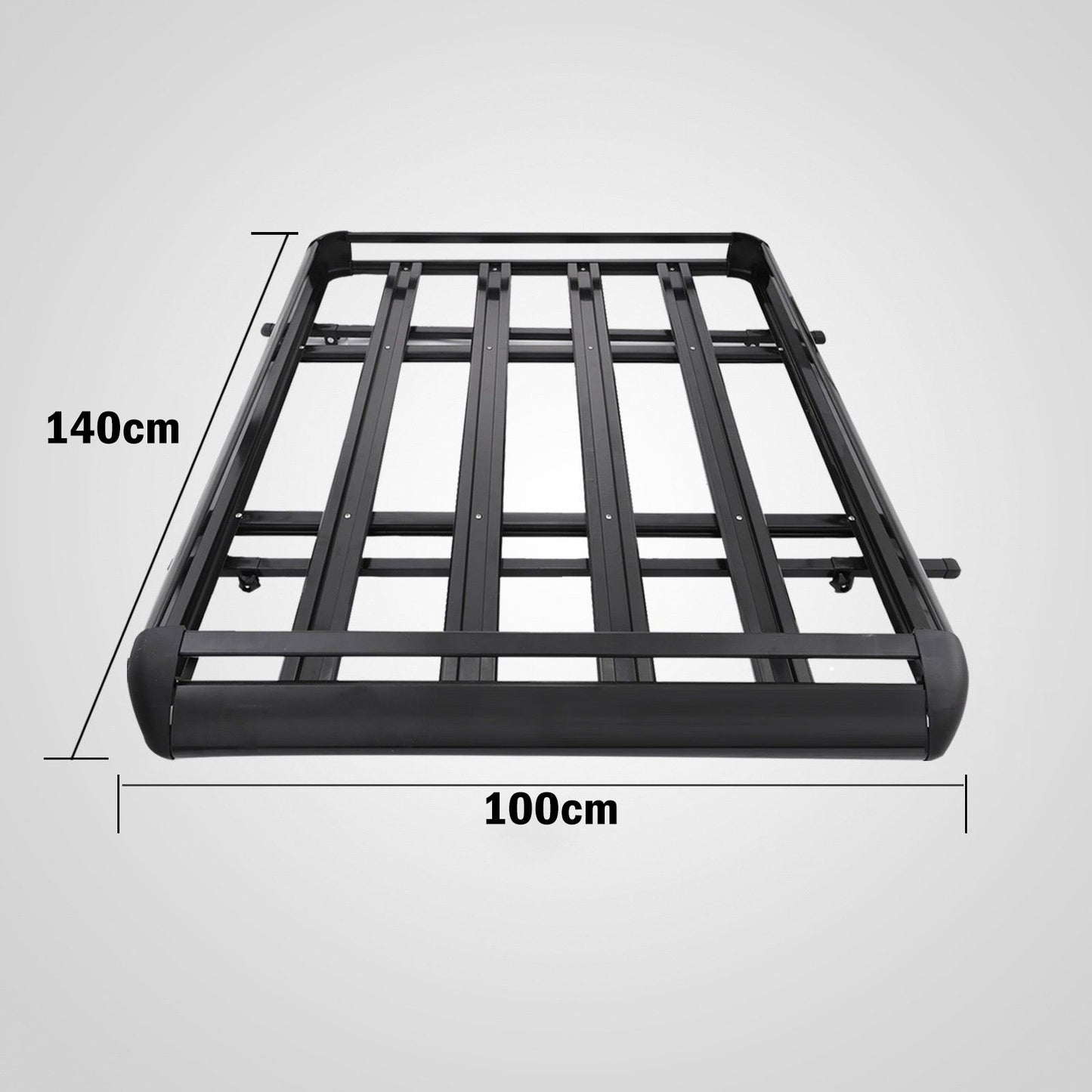 1.4M Aluminium Alloy Car 4WD 4x4 Roof Rack Basket Cargo Luggage Carrier Box Bar Black