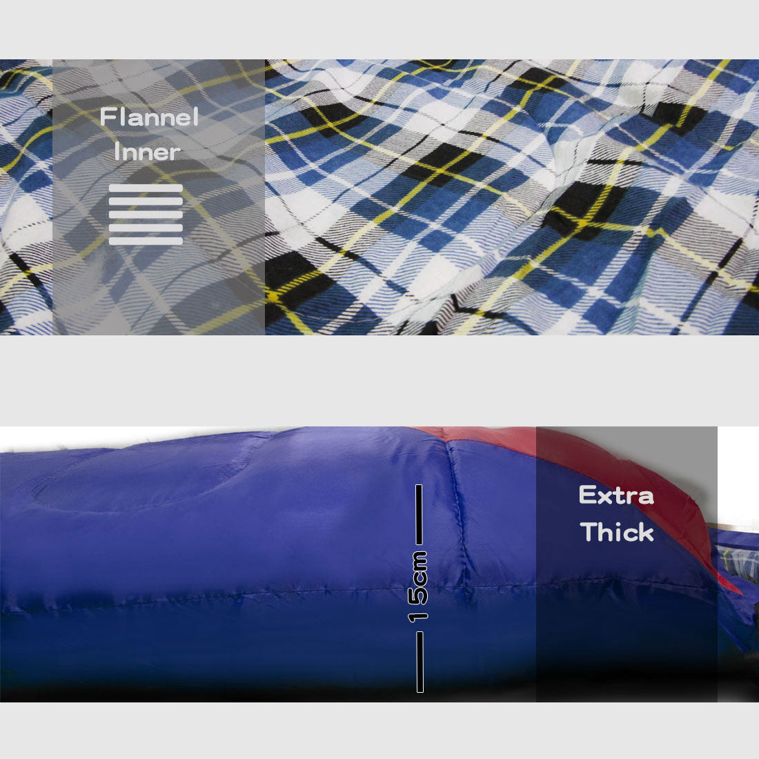 '-20°C Sleeping Bag Bags Single Outdoor Camping Hiking Tent Winter Thermal Flannel