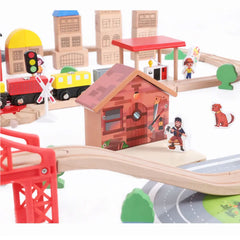 141pc Wooden Train Tracks Rail Children Pretend Play Set Toy Kids Toddler Thomas