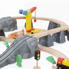 141pc Wooden Train Tracks Rail Children Pretend Play Set Toy Kids Toddler Thomas