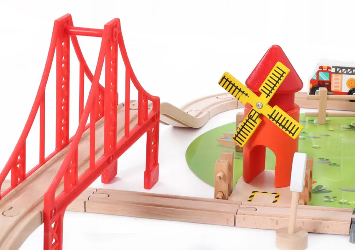 141pc Wooden Train Tracks Rail Children Pretend Play Set Toy Kids Toddler Thomas