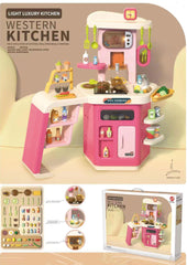 Kids Pretend Role Play Toy Kitchen Cooking Children Toddler Food Cookware Set