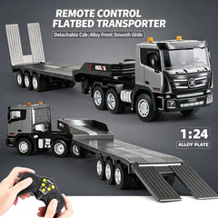 Huina 1:24 RC Tractor Semi Truck Flatbed Trailer 9CH Remote Control Toy Car Kid