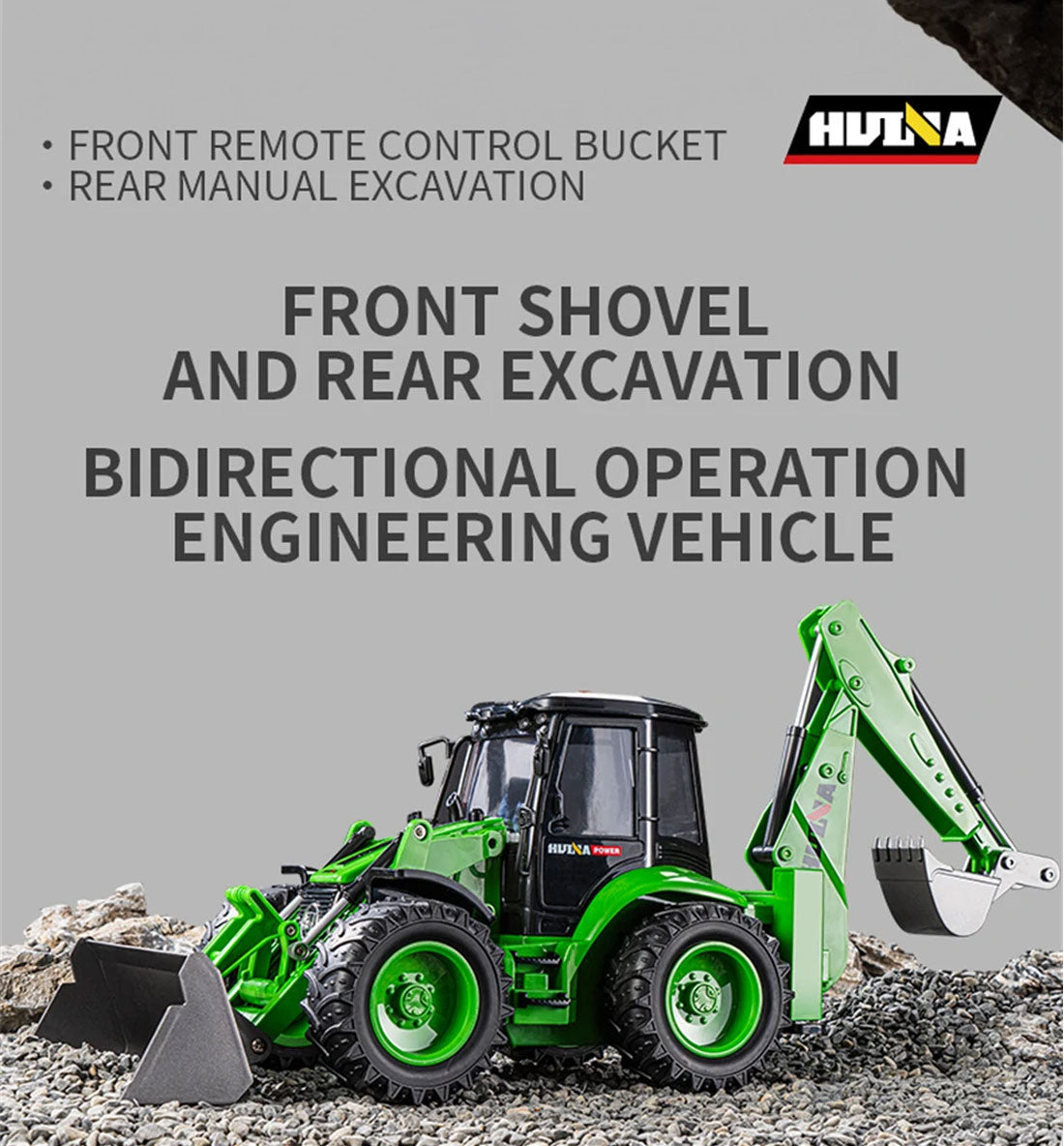 1/14 HUINA RC Excavator Digger Backhoe Loader Construction Forklift Engineering Model