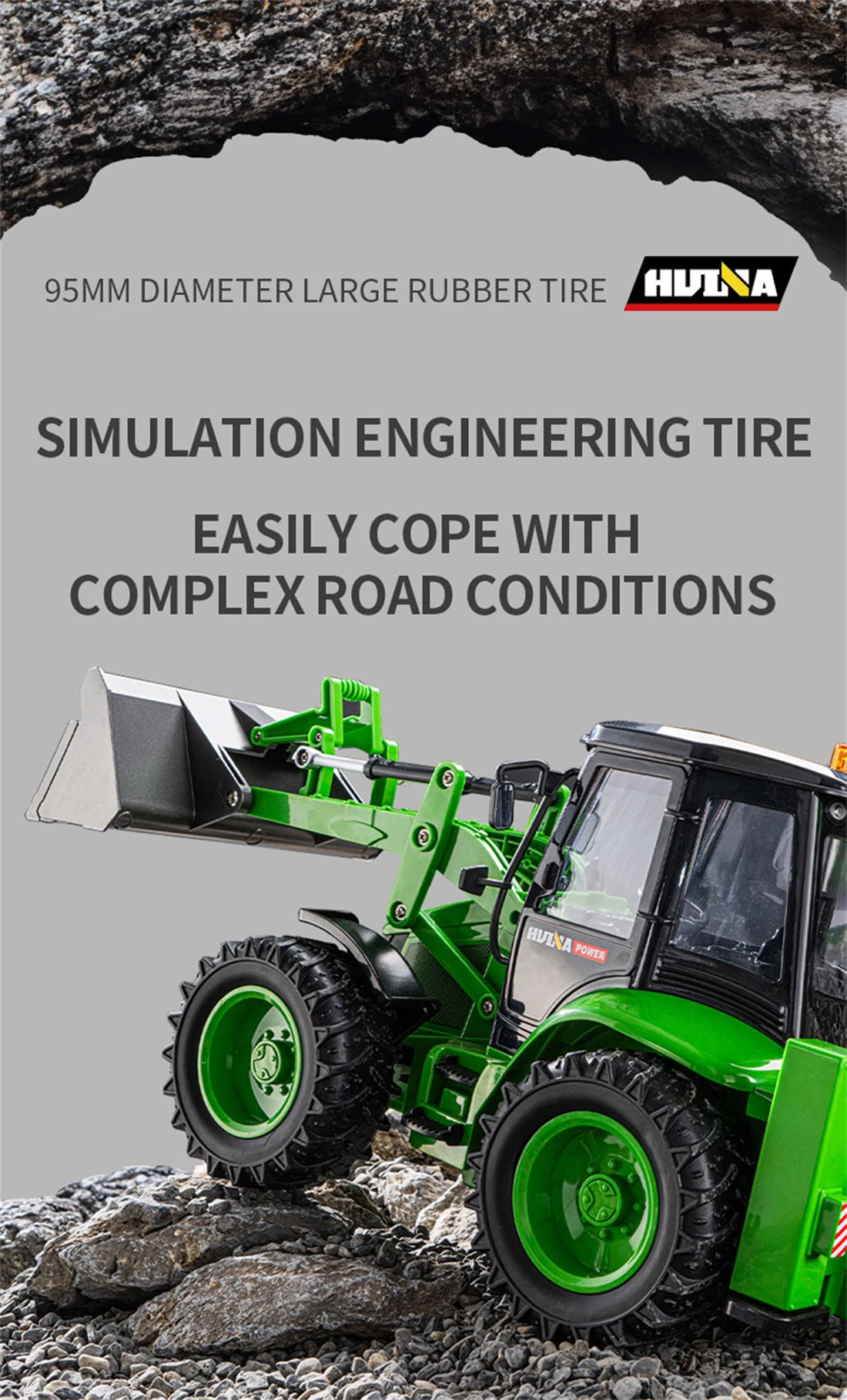 1/14 HUINA RC Excavator Digger Backhoe Loader Construction Forklift Engineering Model