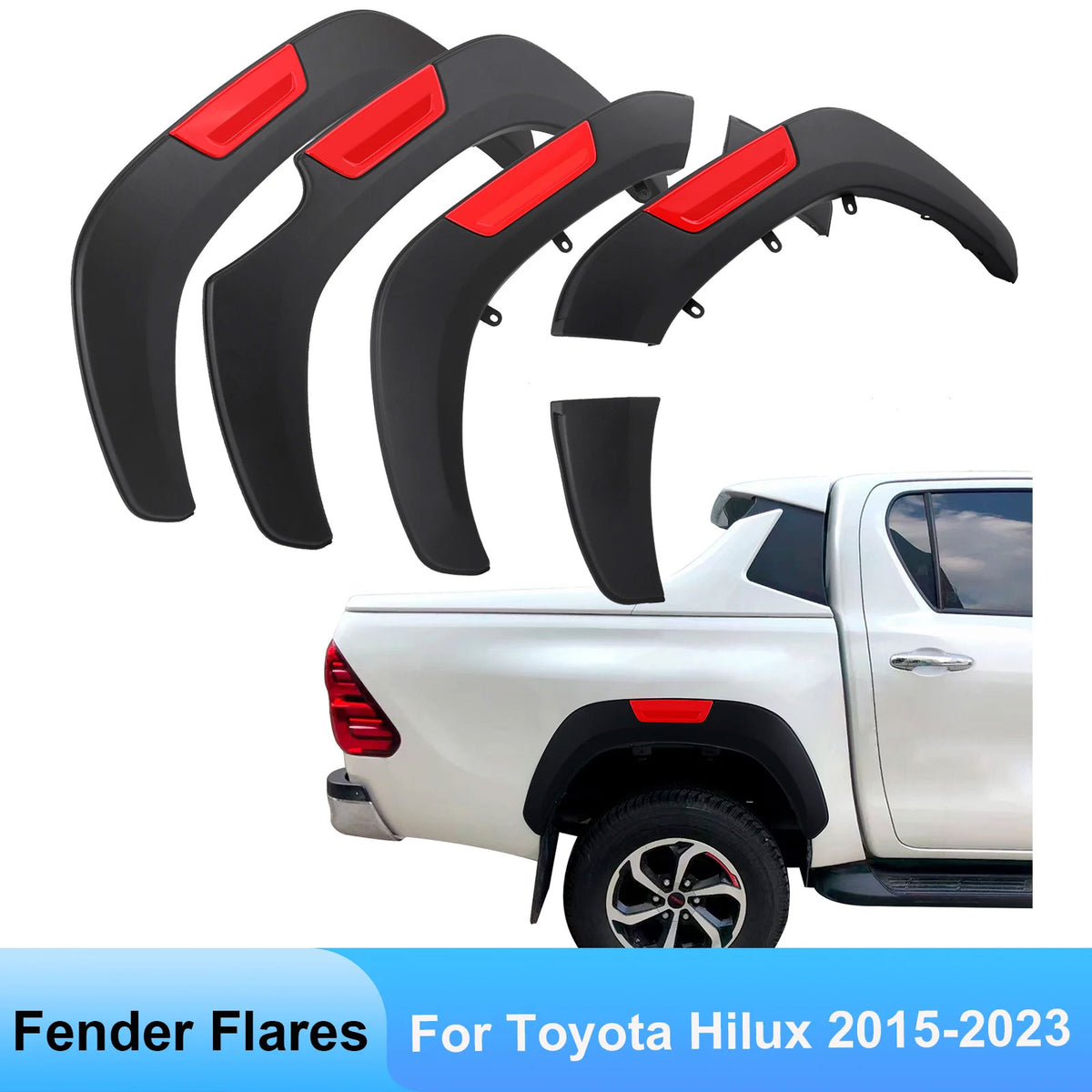 Front Rear Fender Flares for Toyota Hilux 2015-2021 2022 2023 SR/SR5 Wheel Arch