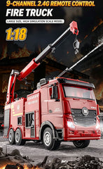Huina 1/18 9CH Remote Control Fire Engine Truck Water Spray RC Car Kid Rescue