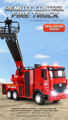 Huina 1:18 RC Remote Control Fire Engine Rescue Truck Toy Car Gift Water Cannon