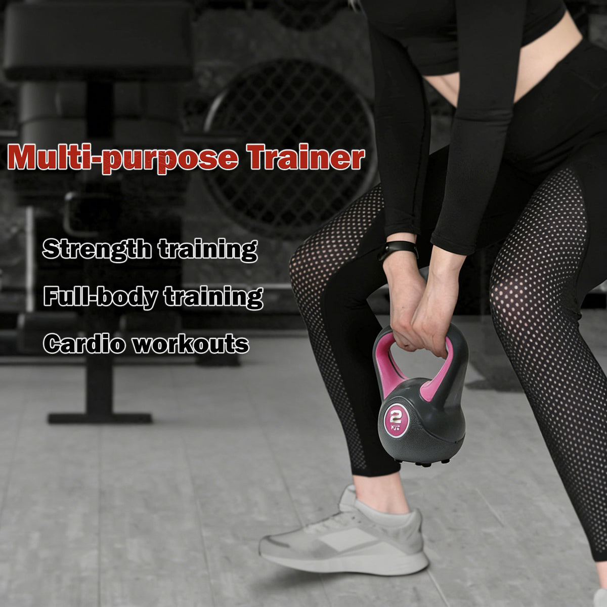 Kettlebell Set Weight Lifting Bench Dumbbells Kettle Bell Kettlebells Gym Home Multicolor