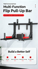 Multi Wall Mounted Adjustable Knee Raise Chin Pull Up Bar Dip Station Home Gym S