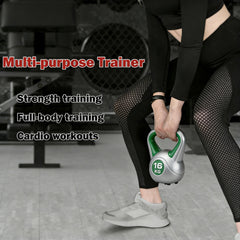 16KG Kettlebell Set Weight Lifting Bench Dumbbells Kettle Bell Kettlebells Gym Home Multicolor