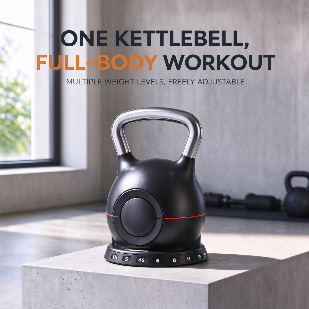 10kg Adjustable Kettlebell 7 in 1 Quick Weight Change Selection Home Gym Fitness Training