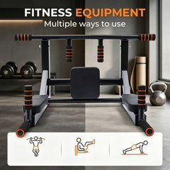 Multi Wall Mounted Adjustable Knee Raise Chin Pull Up Bar Dip Station Home Gym