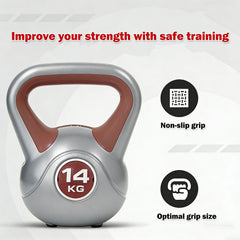 14KG Kettlebell Set Weight Lifting Bench Dumbbells Kettle Bell Kettlebells Gym Home Multicolor