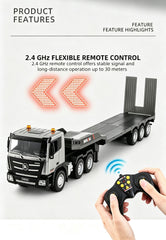 Huina 1:24 RC Tractor Semi Truck Flatbed Trailer 9CH Remote Control Toy Car Kid