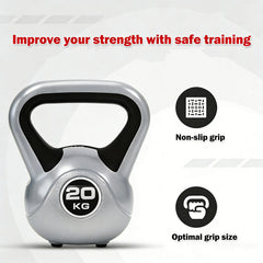 20KG Kettlebell Set Weight Lifting Bench Dumbbells Kettle Bell Kettlebells Gym Home Multicolor