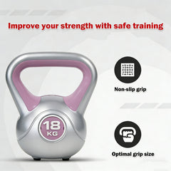 18KG Kettlebell Set Weight Lifting Bench Dumbbells Kettle Bell Kettlebells Gym Home Multicolor