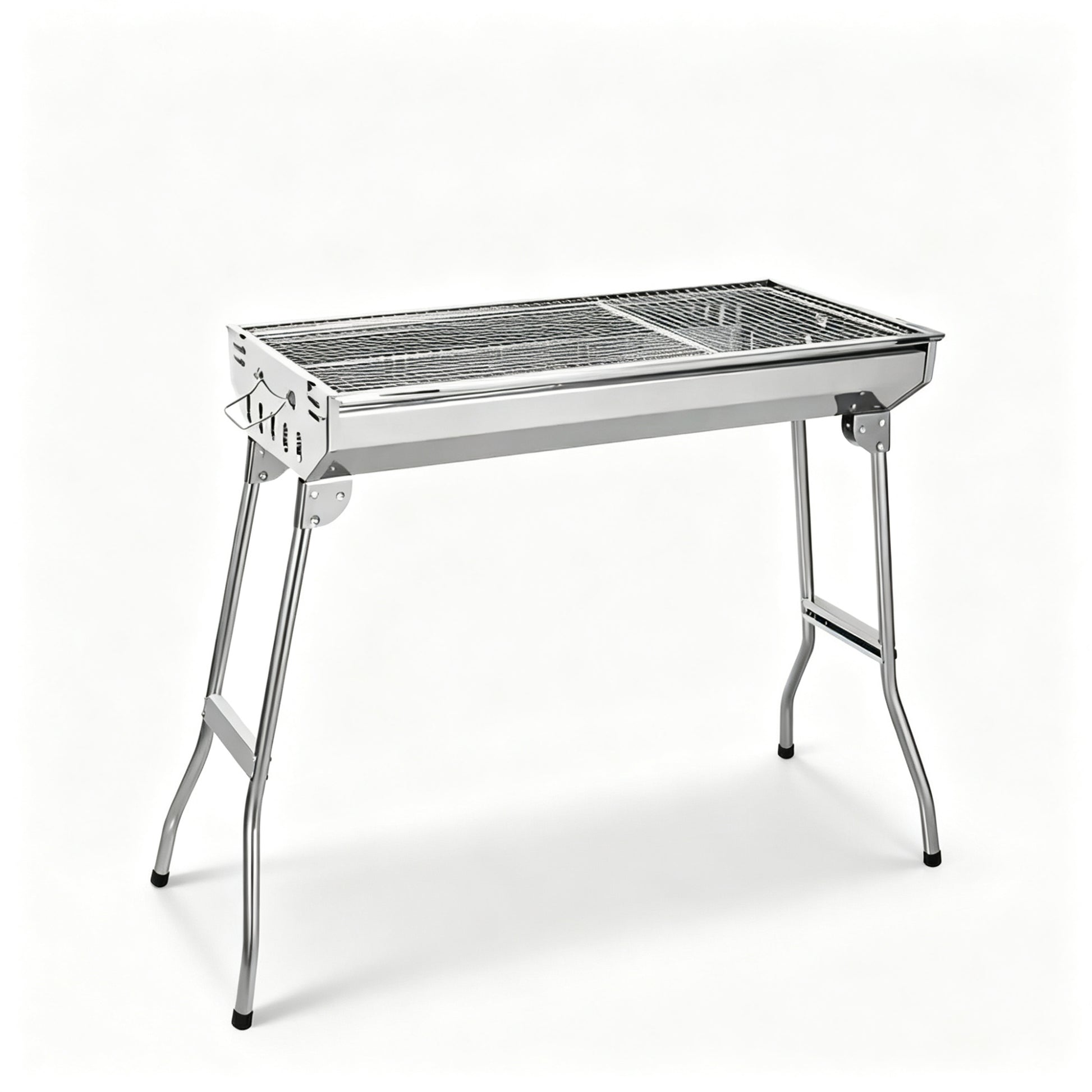 Portable Stainless Steel Charcoal BBQ Grill Foldable Outdoor Camping Barbecue Large