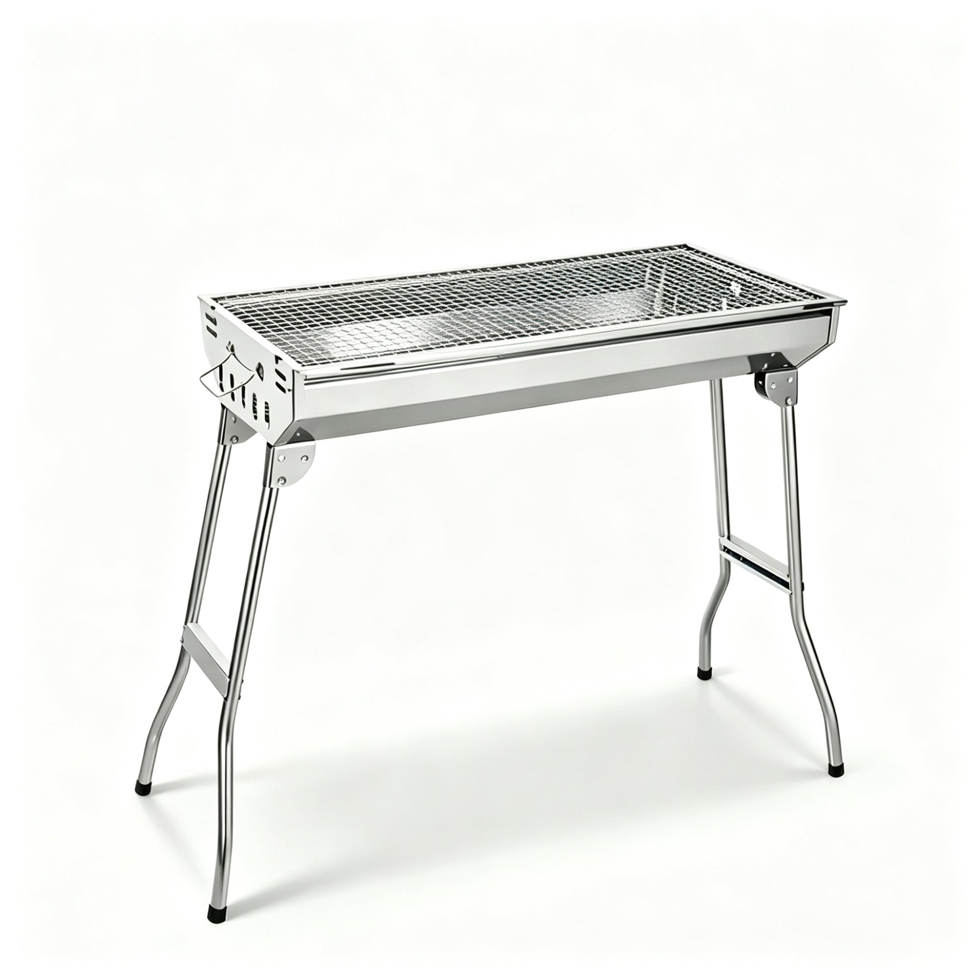 Portable Stainless Steel Charcoal BBQ Grill Foldable Outdoor Camping Barbecue