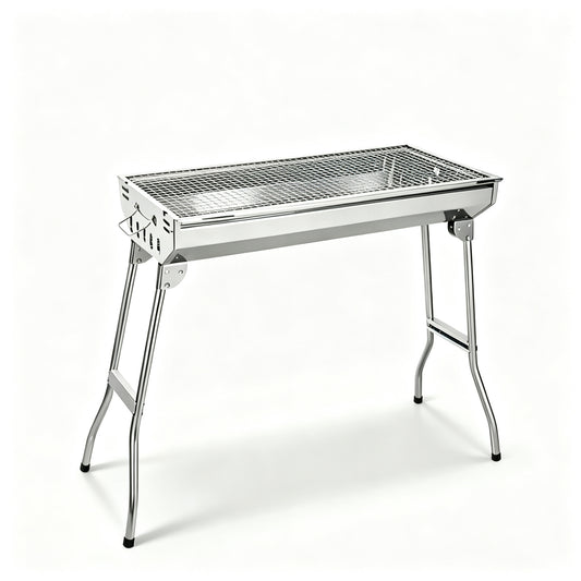 Portable Stainless Steel Charcoal BBQ Grill Foldable Outdoor Camping Barbecue