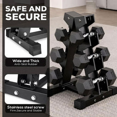 3 Pair Tier Dumbbells Rack Dumbbell Stand Storage Racking Home Gym Equipment