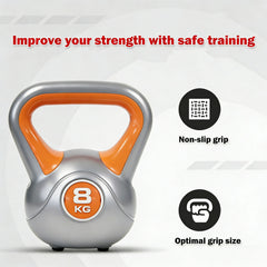 8KG Kettlebell Set Weight Lifting Bench Dumbbells Kettle Bell Kettlebells Gym Home Multicolor