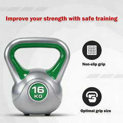 16KG Kettlebell Set Weight Lifting Bench Dumbbells Kettle Bell Kettlebells Gym Home Multicolor