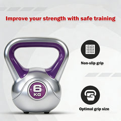 6KG Kettlebell Set Weight Lifting Bench Dumbbells Kettle Bell Kettlebells Gym Home Multicolor