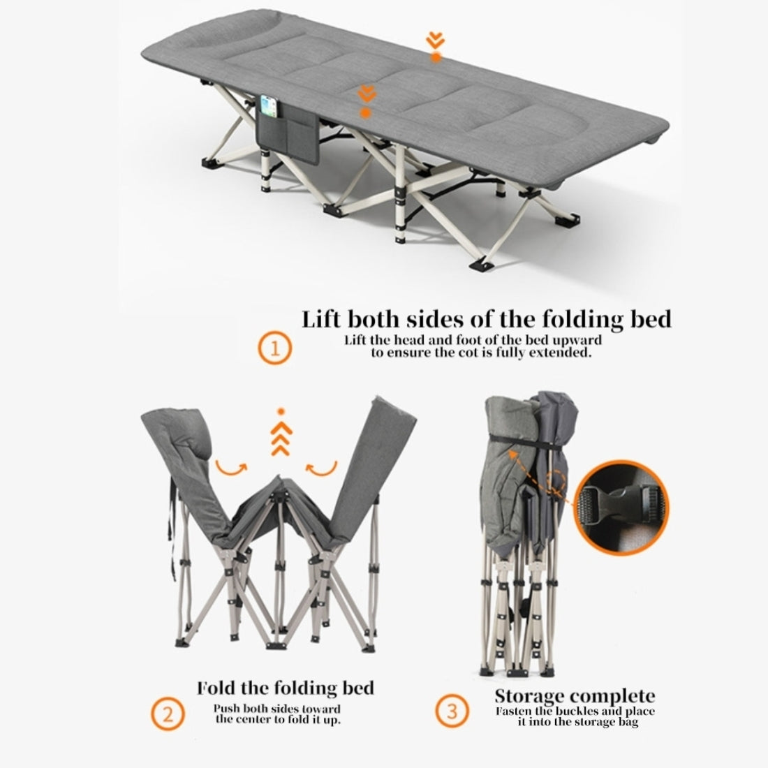Folding Foldable Portable Camping Bed Recliner Chair Beach Outdoor Stretcher