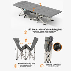 Folding Foldable Portable Camping Bed Recliner Chair Beach Outdoor Stretcher