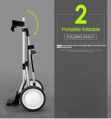 2 Wheels Foldable Aluminum Golf Club Buggy Trolley Cart Push Pull Footbrake Accessories
