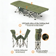 Folding Foldable Portable Camping Bed Recliner Chair Beach Outdoor Stretcher Green