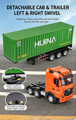 Huina 1/18 RC Remote Control Semi Container Truck Hauler Trailer Lorry Kids Boys Gift