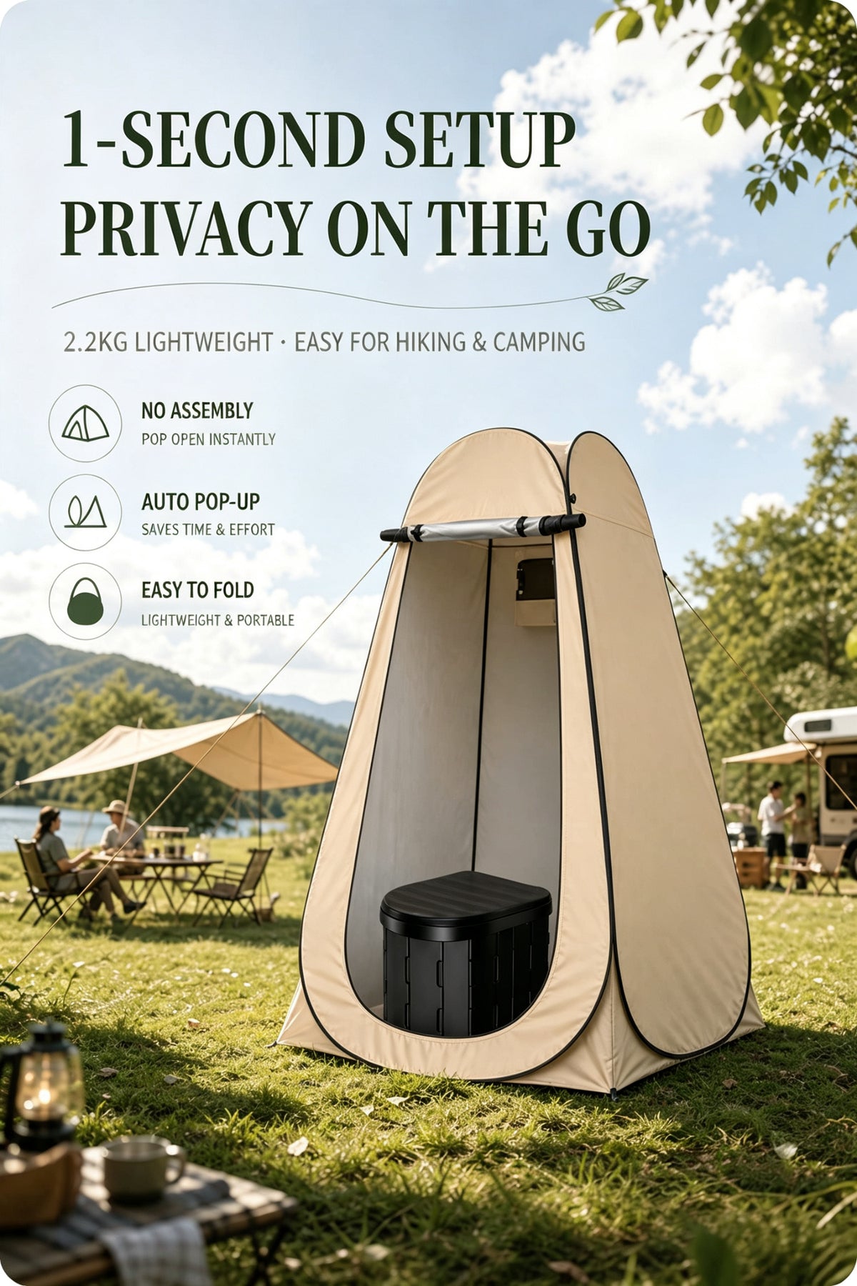 Pop Up Shower Portable Privacy Tent Camping Outdoor Changing Room Toilet Shelter