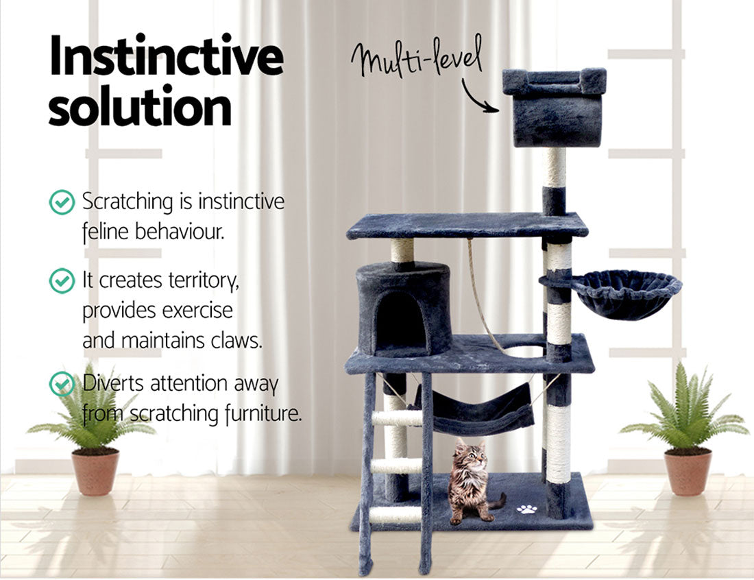 Cat Tree Scratching Post Scratcher Tower Toys Condo House Wood Furniture Bed Stand