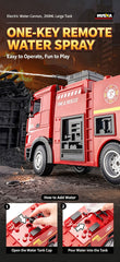 Huina 1/18 9CH Remote Control Fire Engine Truck Water Spray RC Car Kid Rescue