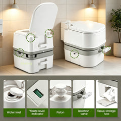 24L Outdoor Portable Camping Travel Toilet Flushable Potty Caravan Boating Mobile