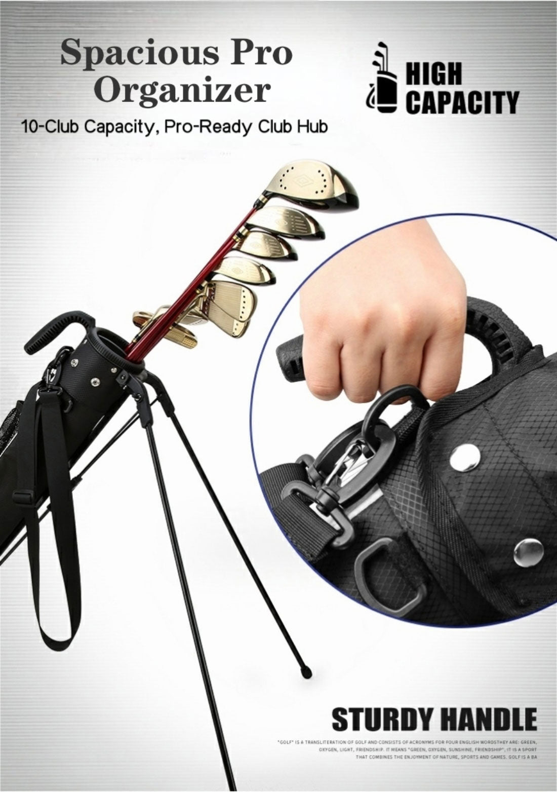 Lightweight Portable Golf Stand Cart Bag Club Carry Organizer Travel Storage Case
