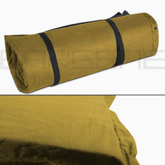 Double Self inflating Suede Mattress Mat Sleeping Pad Air Bed Camp Camping Hiking - beige