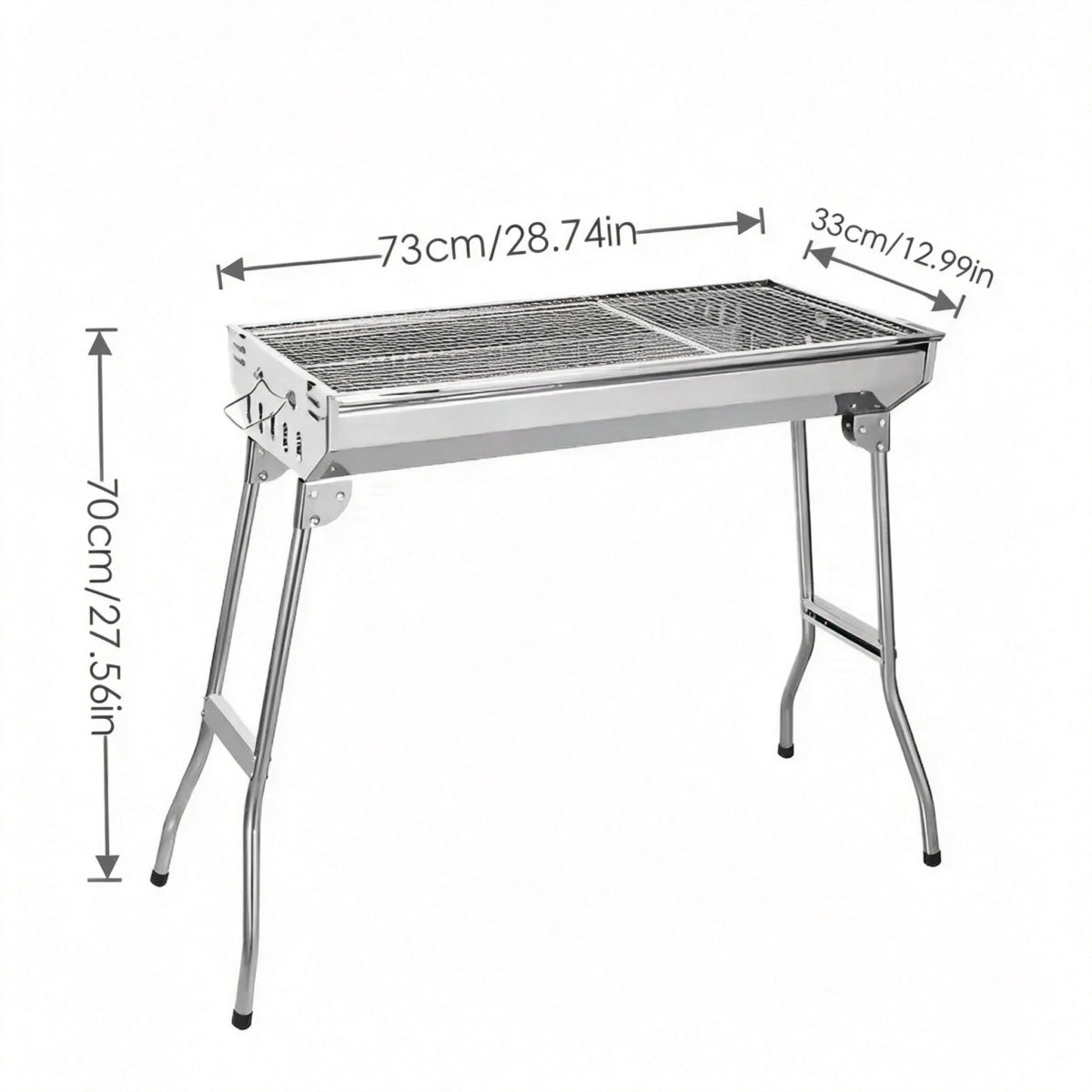 Portable Stainless Steel Charcoal BBQ Grill Foldable Outdoor Camping Barbecue Large