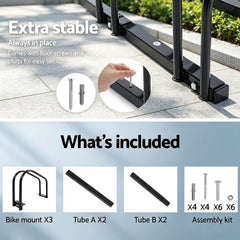 3 Bike Stand Rack Bicycle Floor Parking Holder Cycling Instant Storage Portable